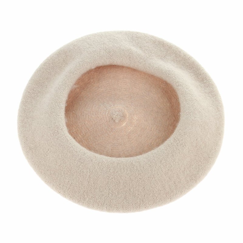 Brcus Kids Girls French Beret Hat Artist Hat Solid Warm Beanie Cap Winter Autumn (Beige, 1) - Image 4
